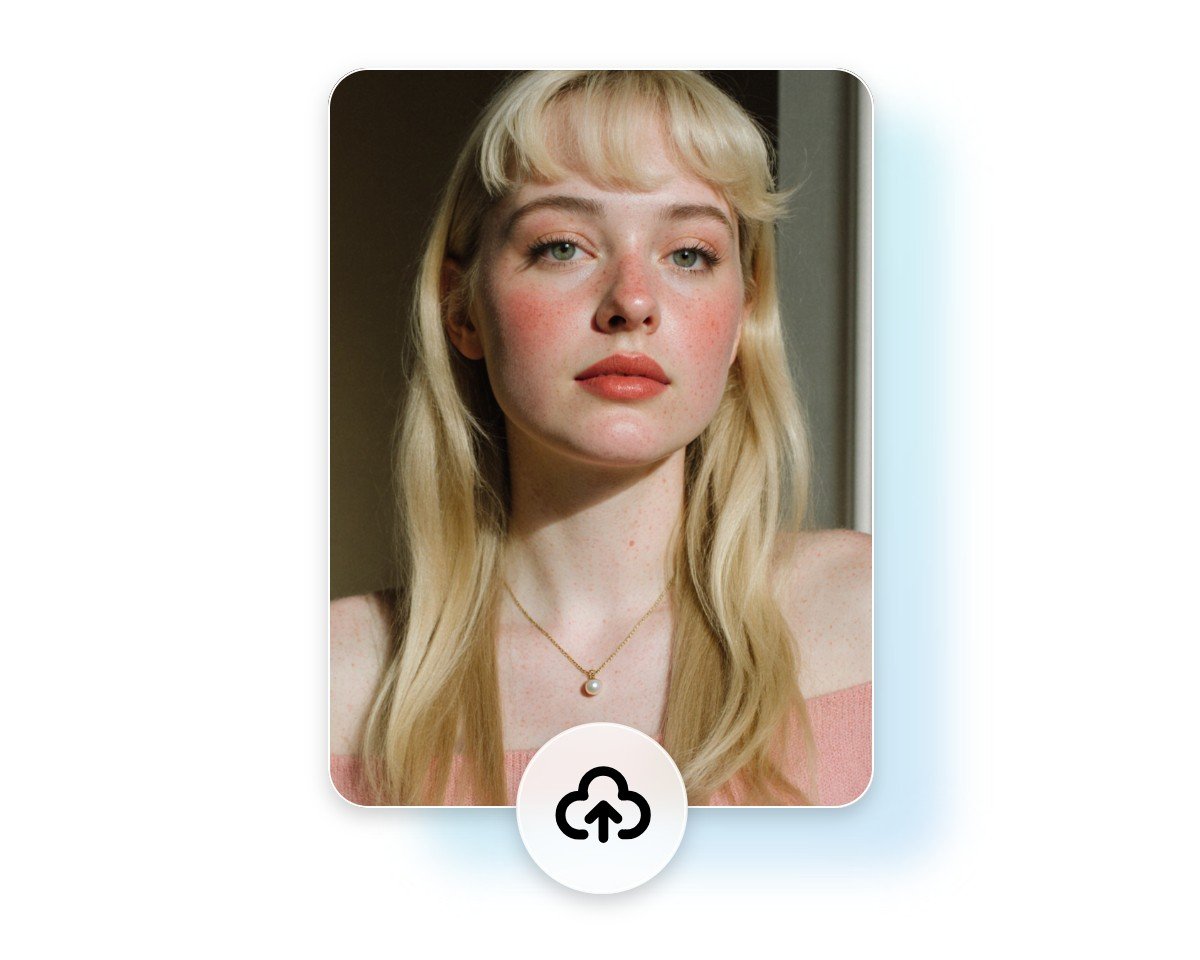 Step 1 upload a front facing photo featuring a blonde hair woman to Fotor AI profile picture generator