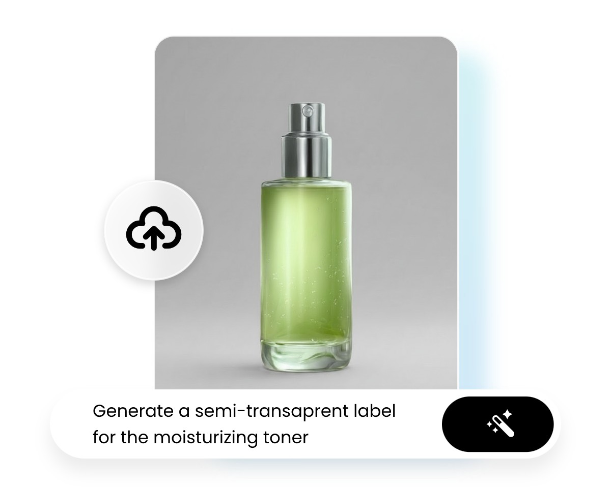 Step 1 upload a picture and enter a prompt to create your product packaging