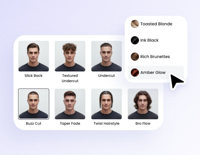 Step 2 choose a hairstyle and color