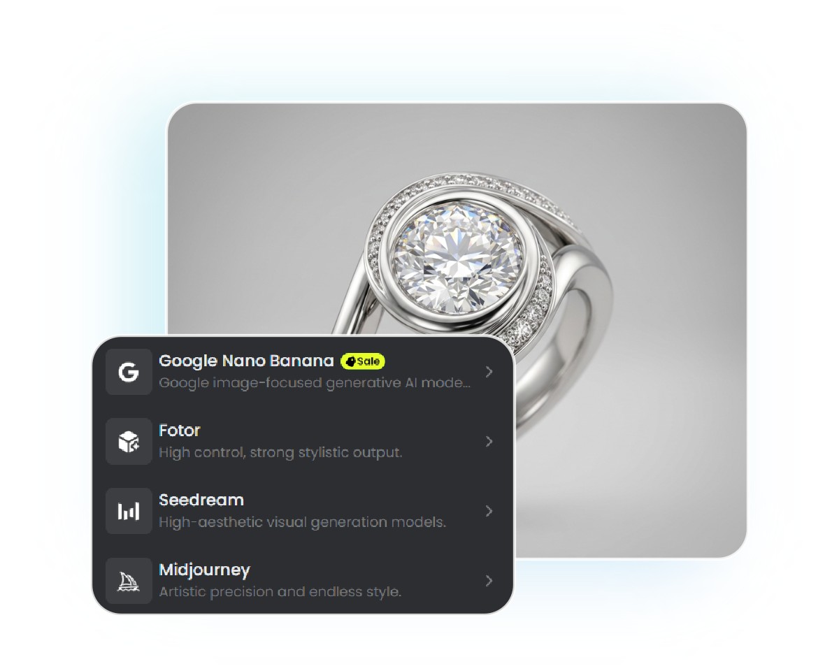 Step 2 choose different ai models for jewelry design