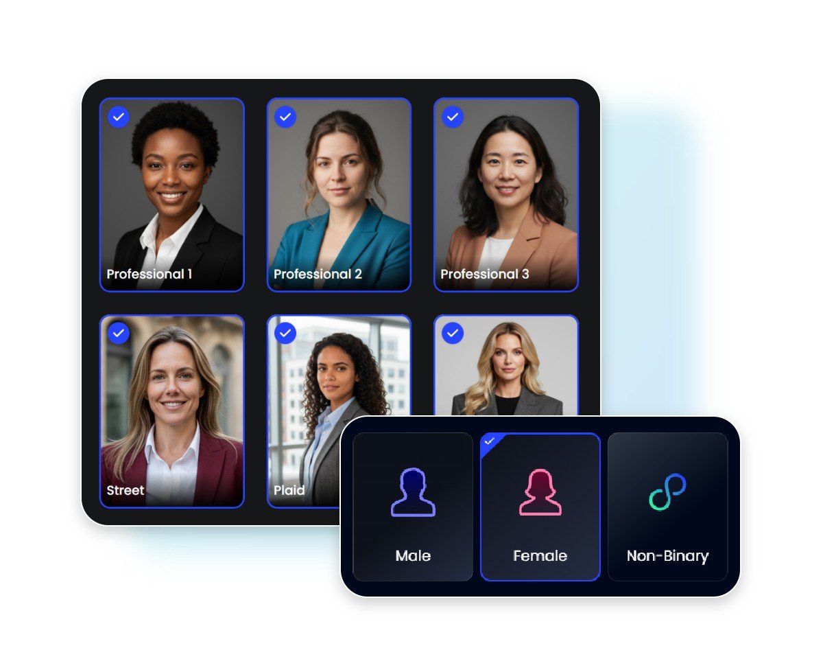 Step 2 choose gender and pfp styles