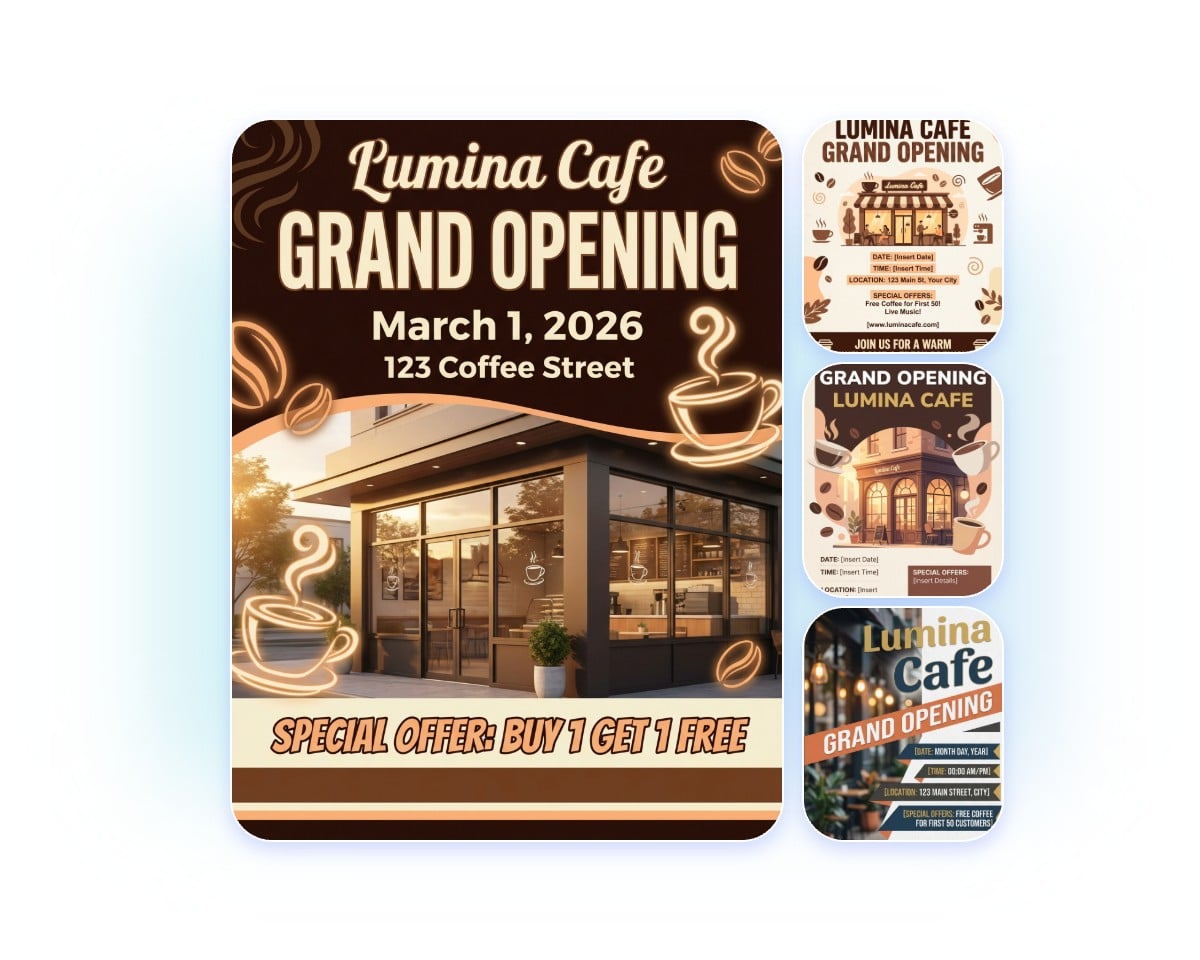 Step 2 click the button and Fotor AI will generate professioal flyer design automatically