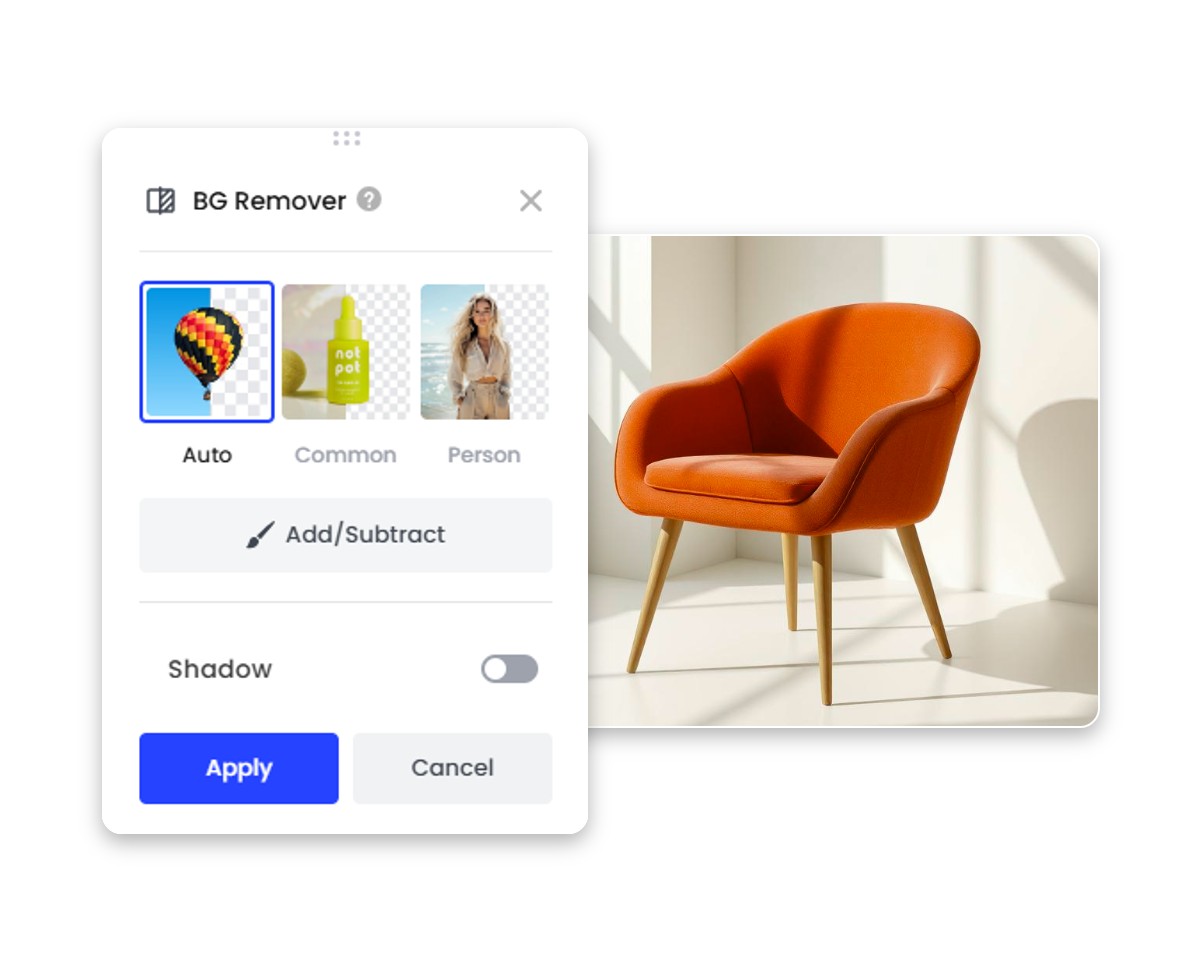 Step 2 in the e commerce section select the background removal tool