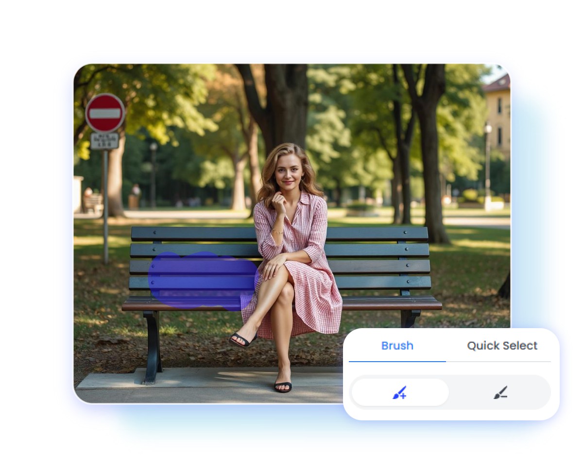 Step 2 mark the selection area using brush tool or AI quick search