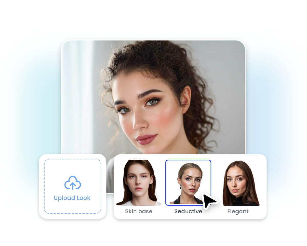 Step 2 to select an ai makeup filter and apply it to a photo of a woman