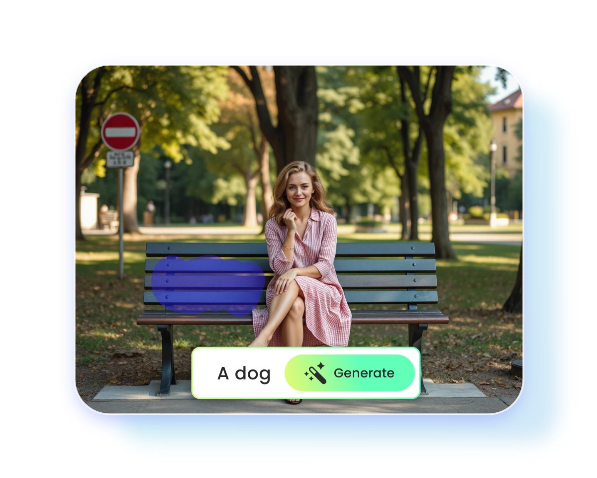 Step 3 enter text prompts featuring filling the blank bench with a dog