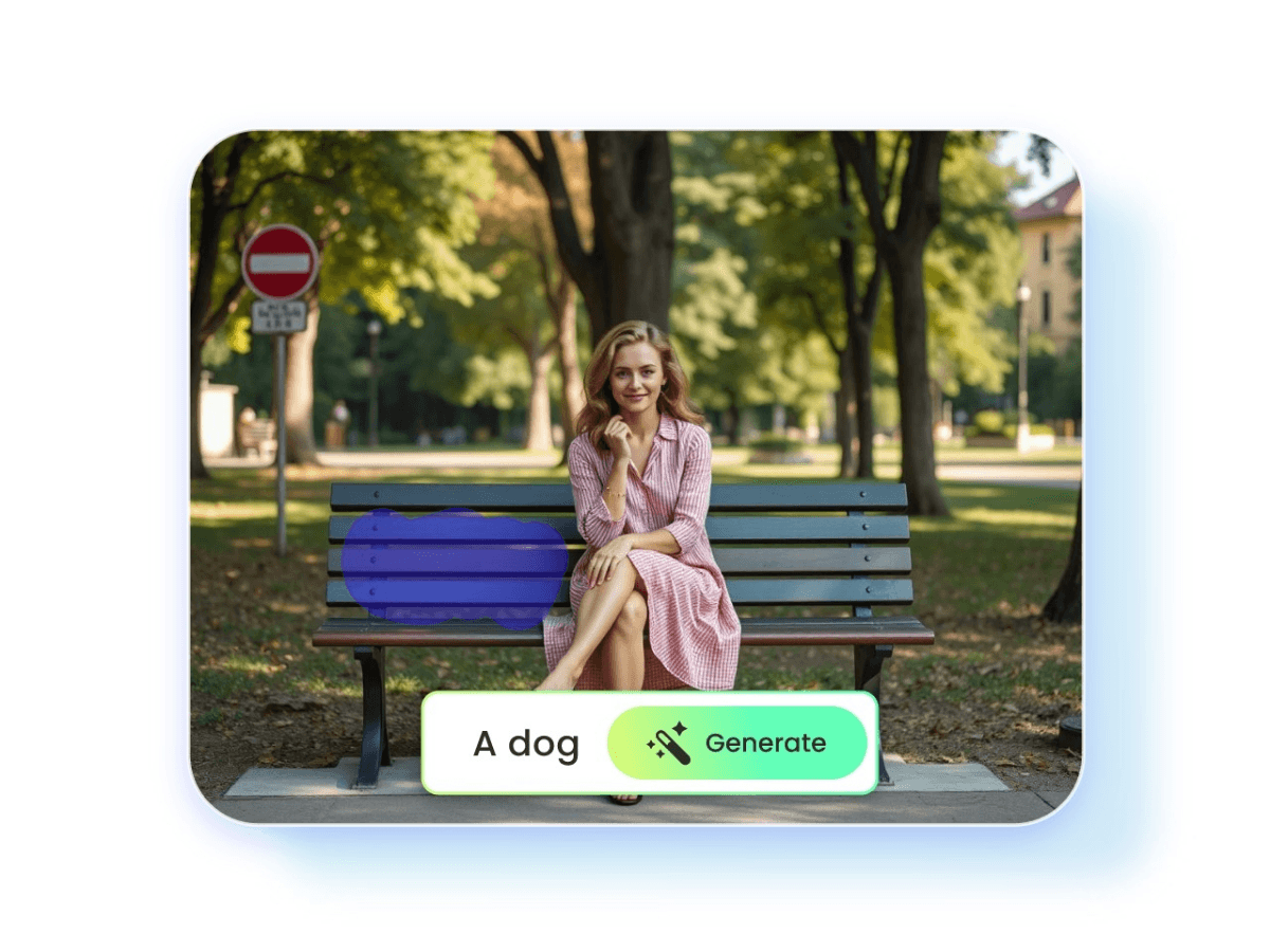 Step 3 enter text prompts featuring filling the blank bench with a dog