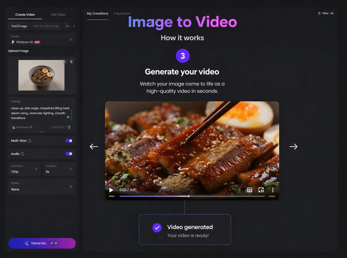Step 3 to preview and download your pixverse ai video