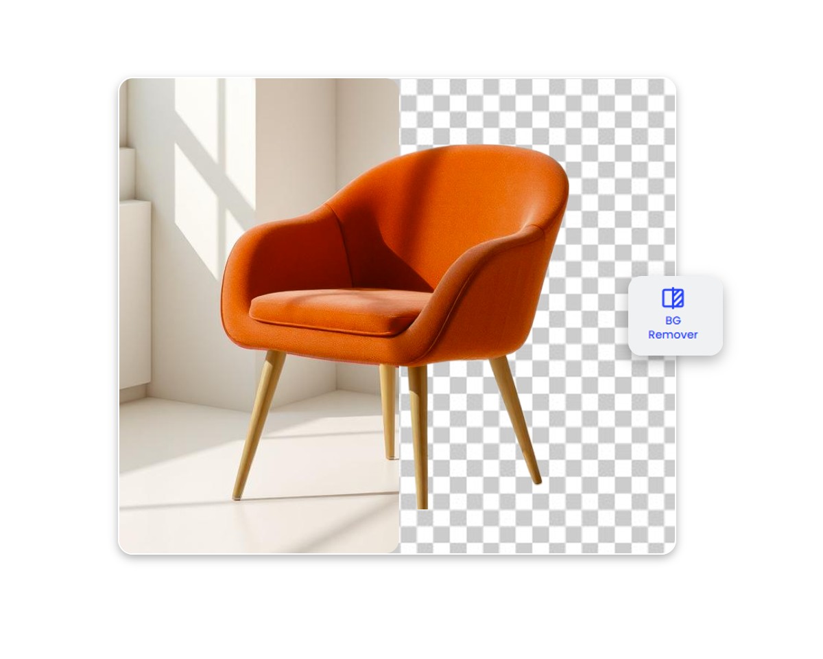 Step 3 use ai to remove the background of a chair product image