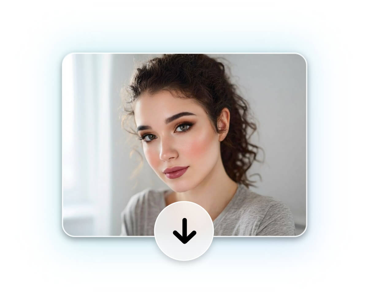 Step 4 to download an edited makeup photo of a woman