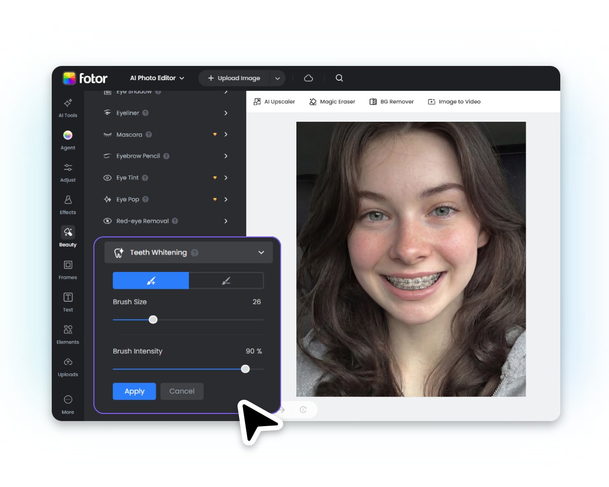 Step 4 whiten your photo teeth or do other beauty editing