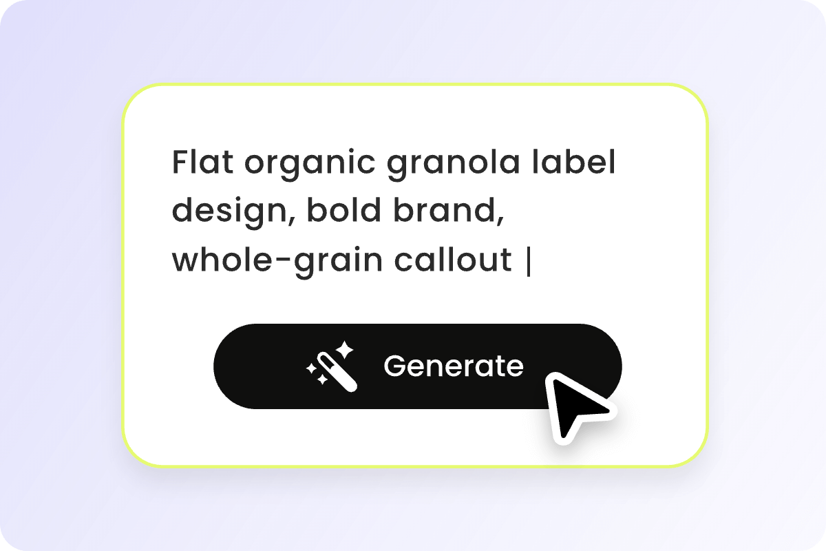 Step one enter a text to describe a label design