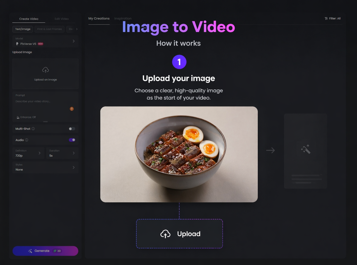 Step one to upload a reference picture