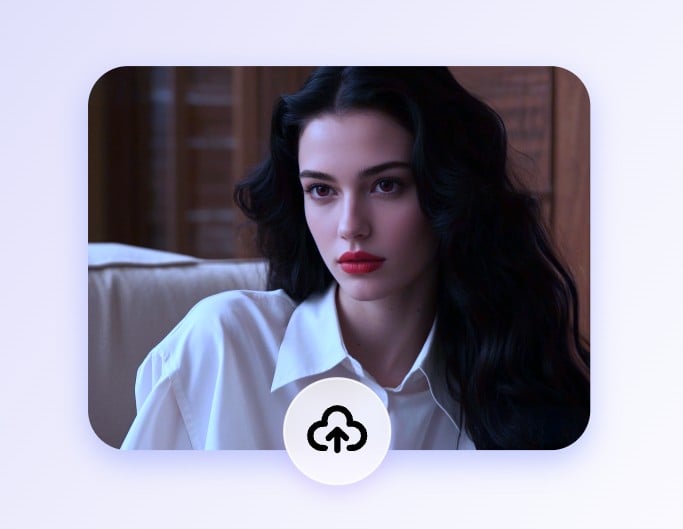 Step one upload a photo of a woman with long black hair