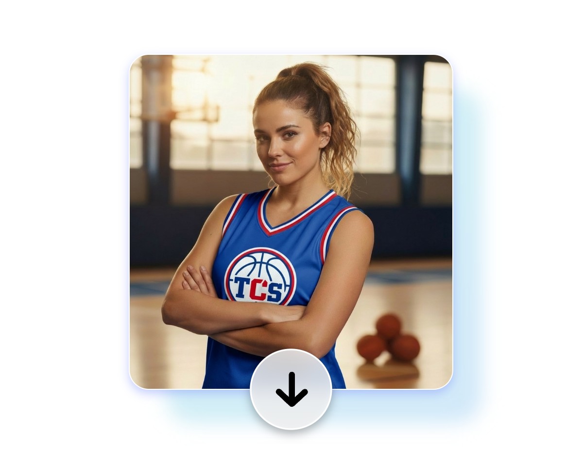 Step three download the jersey mockup image generated with fotor