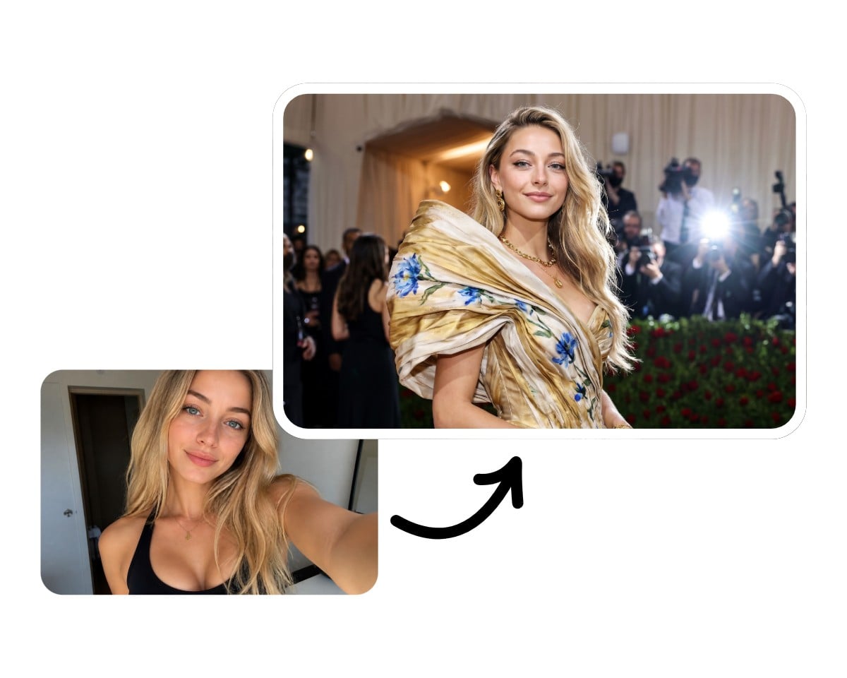 Step three to convert your photo to gala red carpet photo