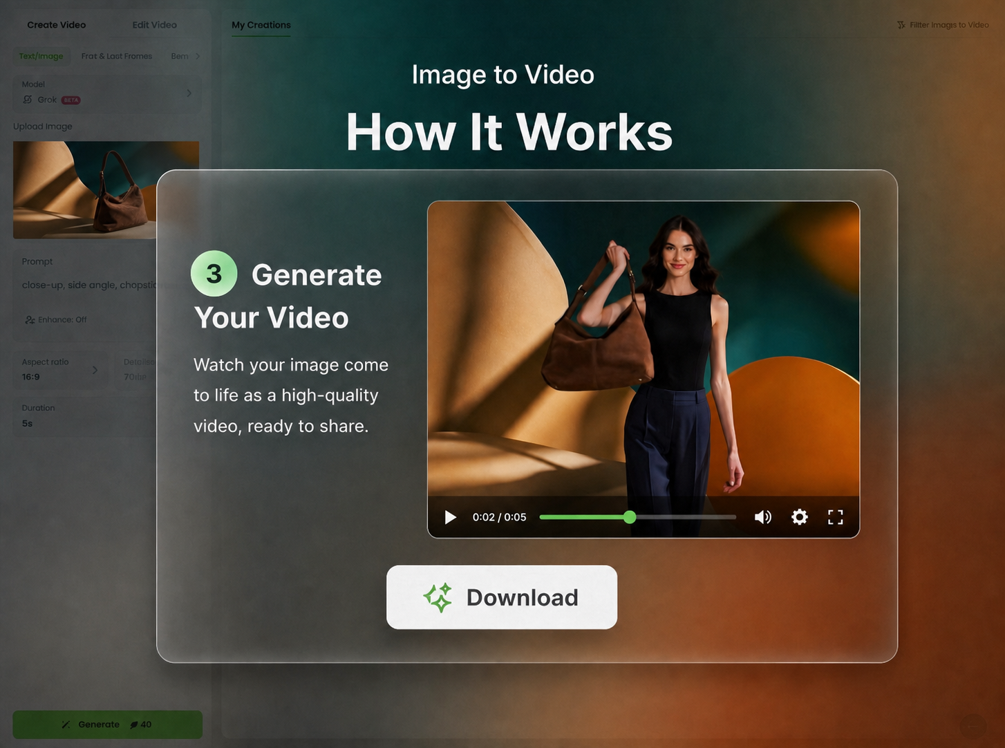 Step three to generate and preview the video