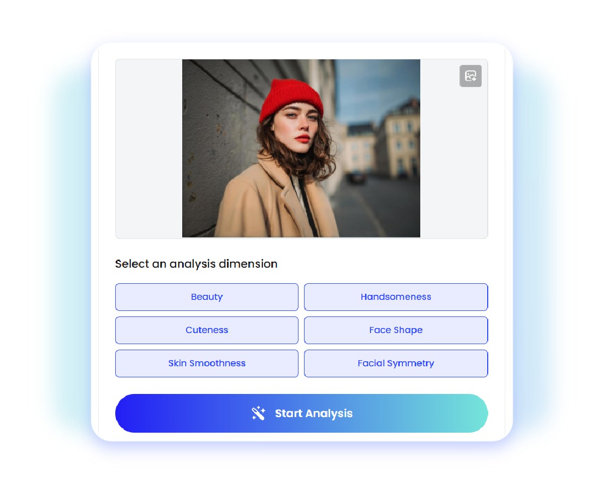 Step two select the dimensions of facial feature you want to test