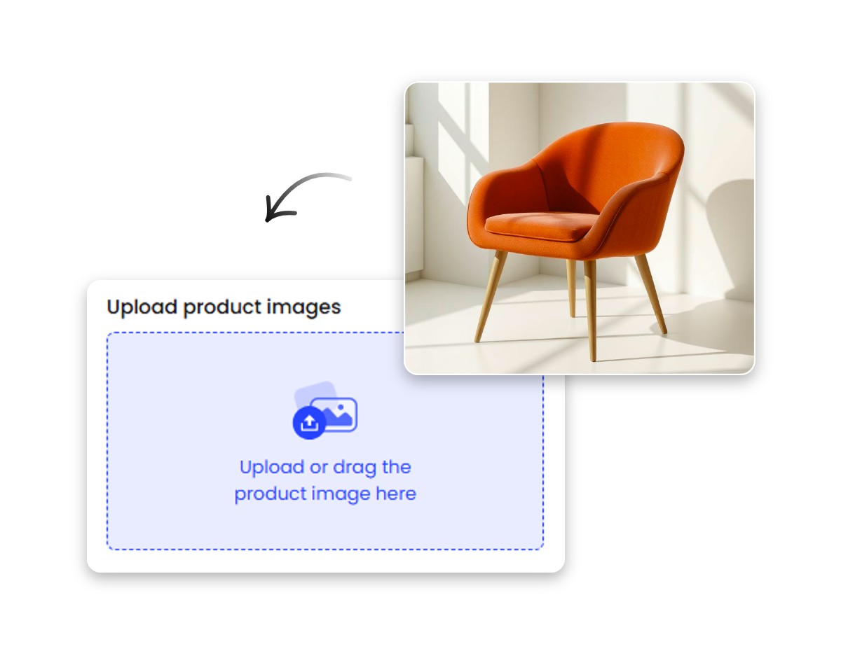 Step1 upload a chair product image to fotor ai product image generator