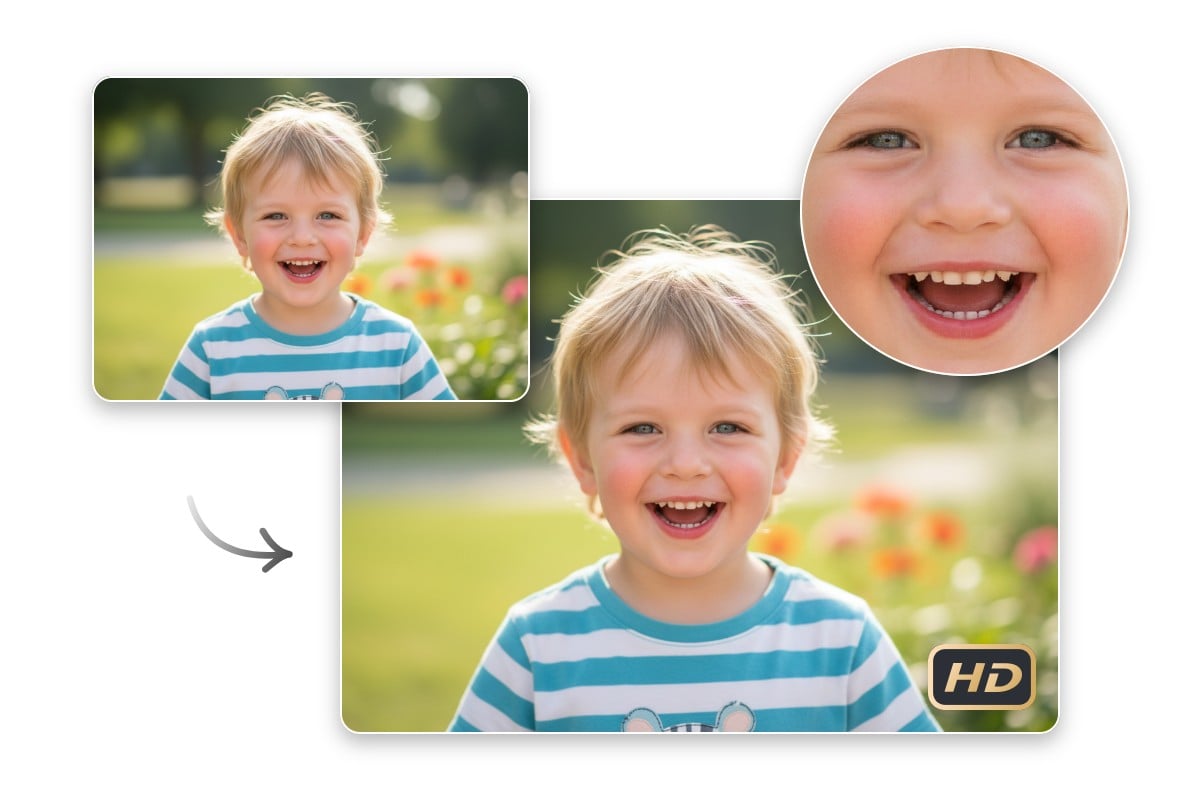 Stretch a baby boy image photo without losing quality
