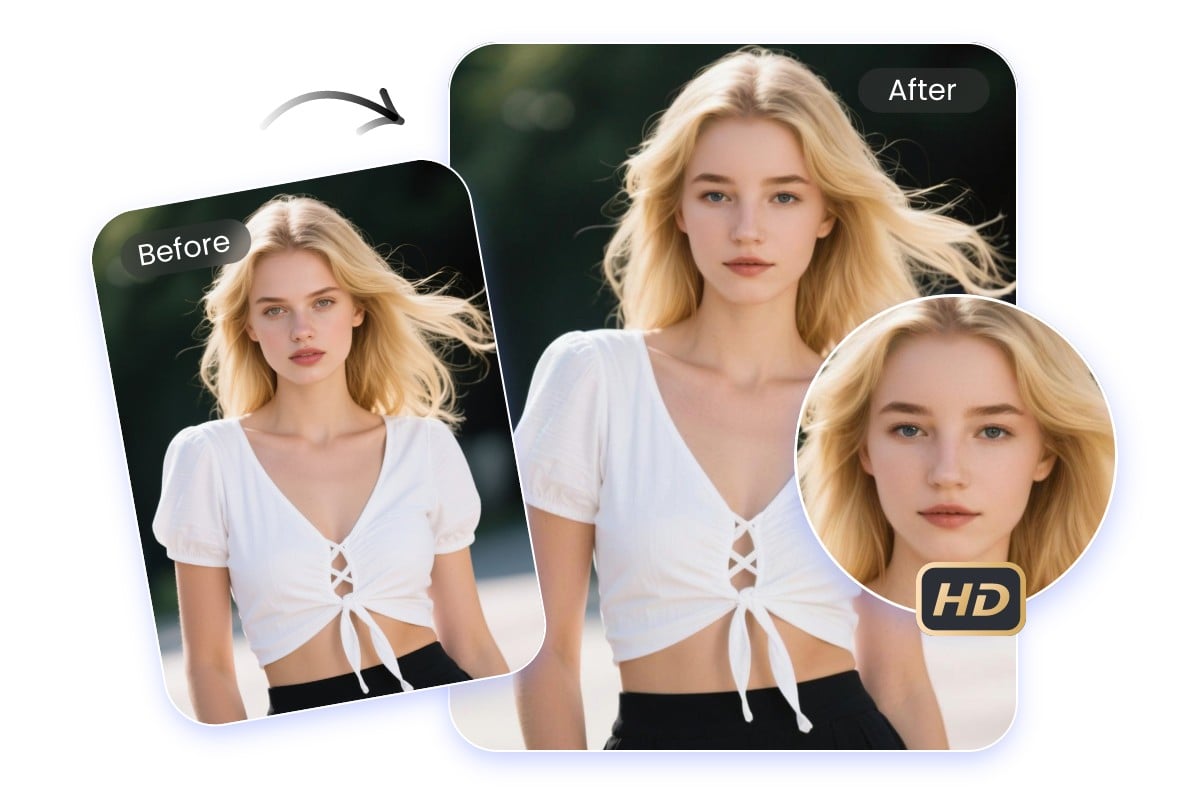 Swap face of a young lady with a photo of a blond girl in white and get an hd result