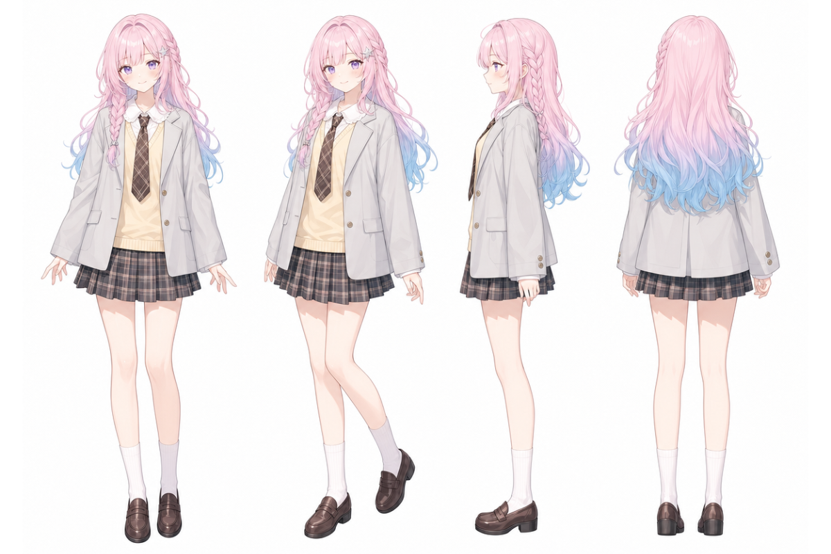 正面だけじゃない,あらゆる角度からキャラクターを表現