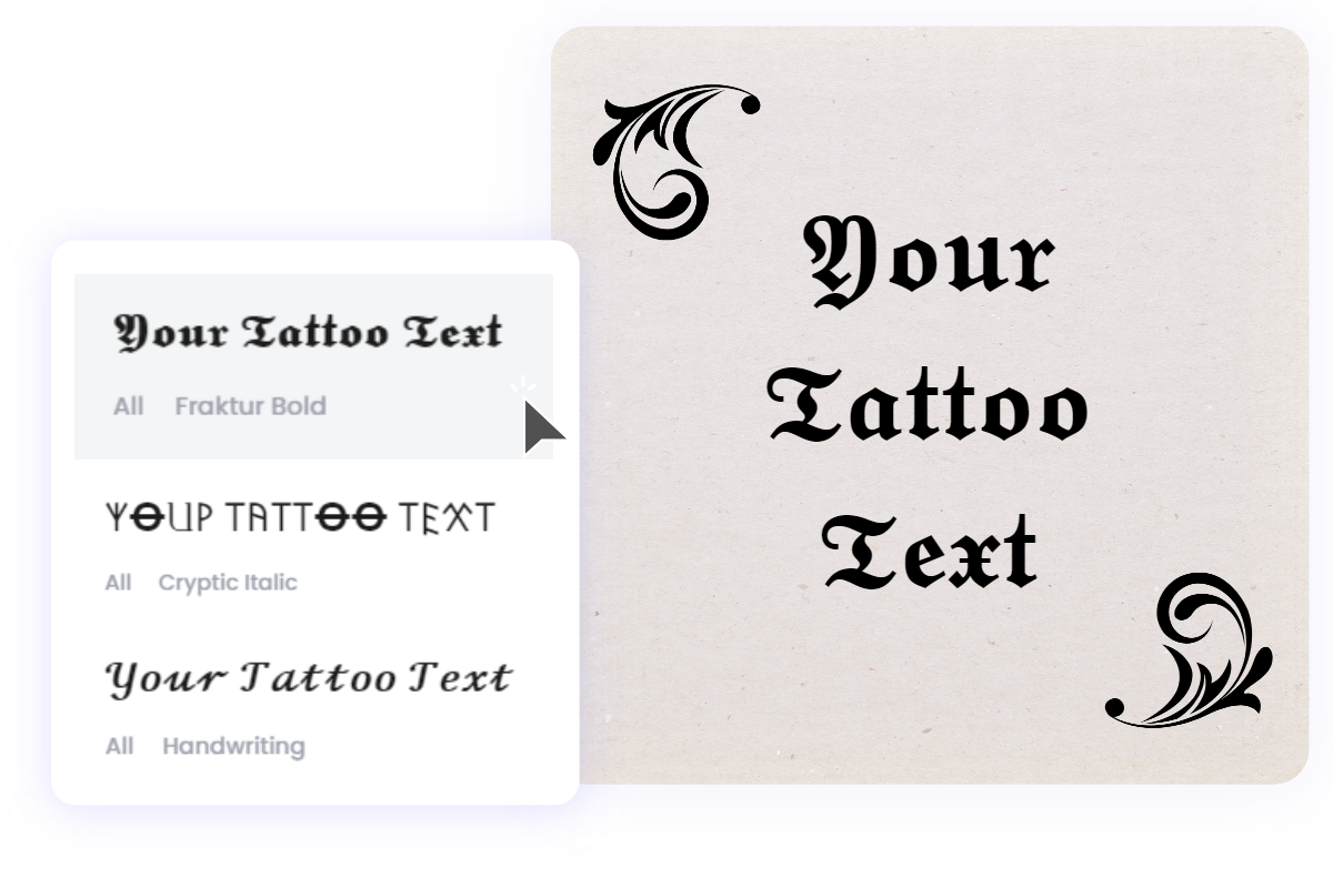 tattoo fonts with design