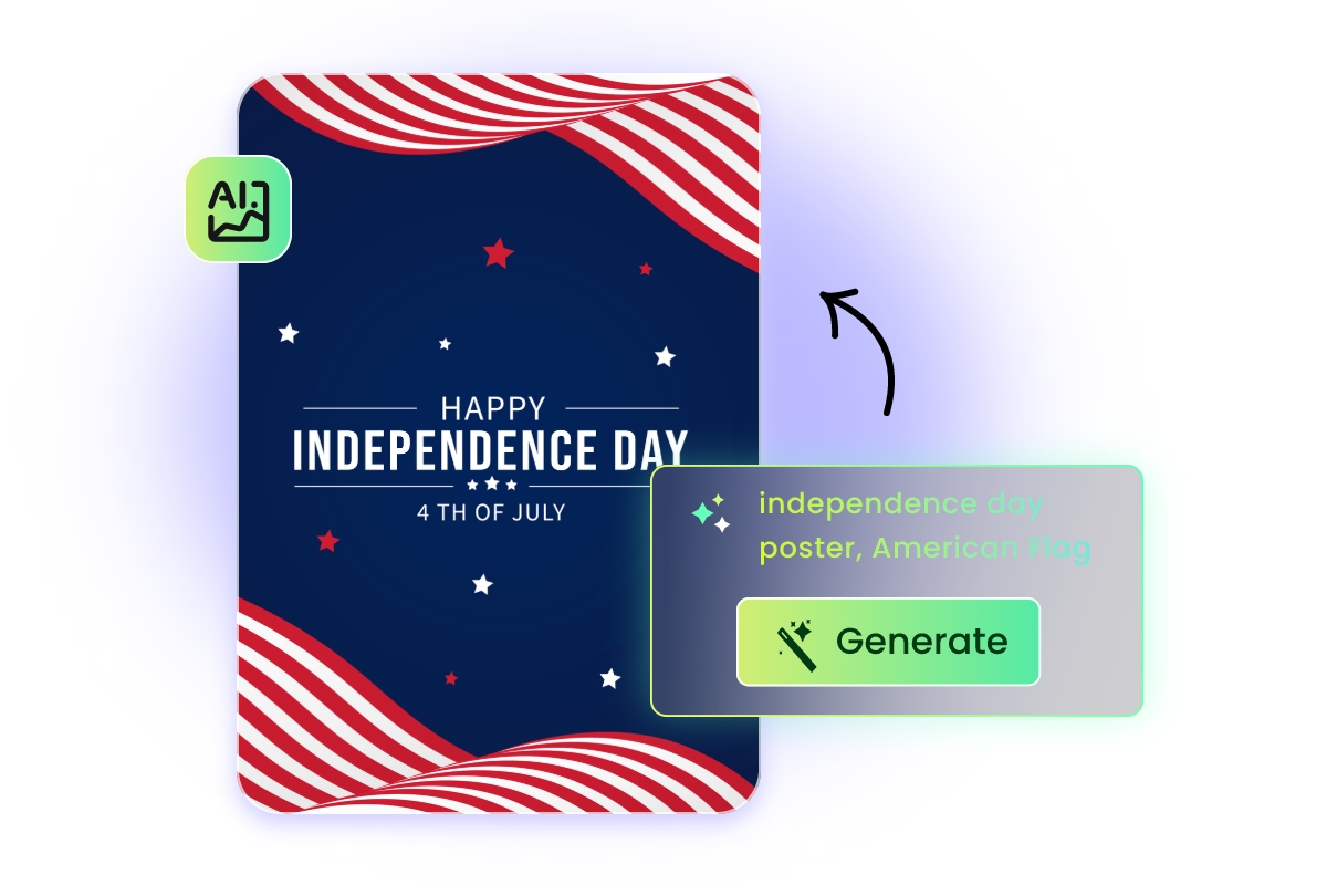 Text to Independence posters with AI in Fotor