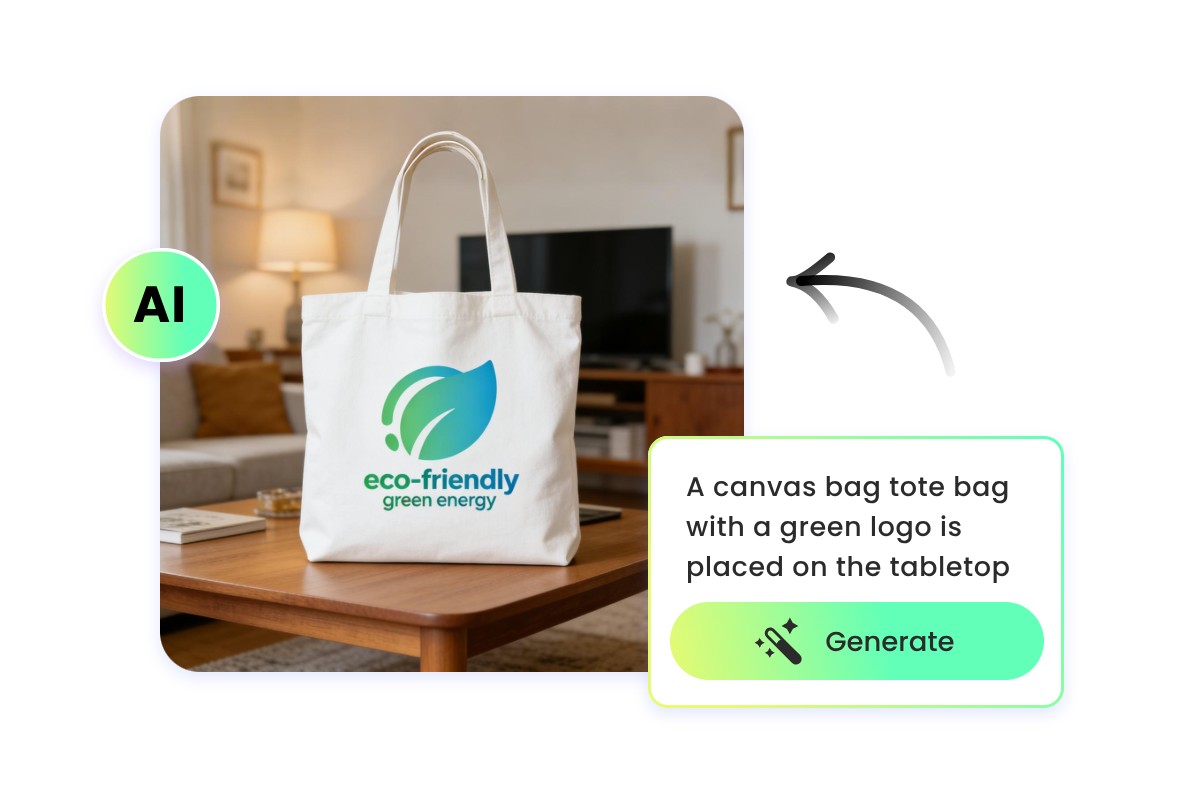 Text to ai recycle bag with a logo