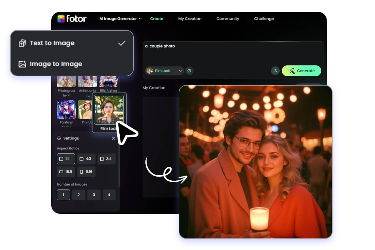 FotorでAIカップルアイコンを作る方法