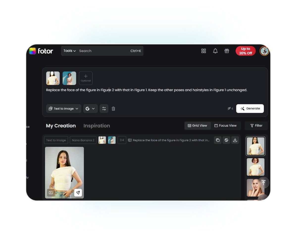 The user interface of fotors face in hole tool