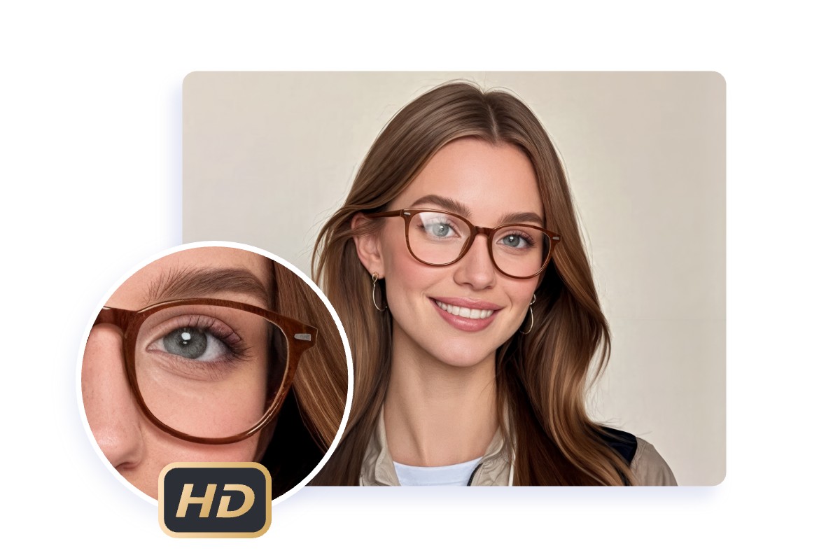 The virtual glasses try on pictures generated with fotor are high quality