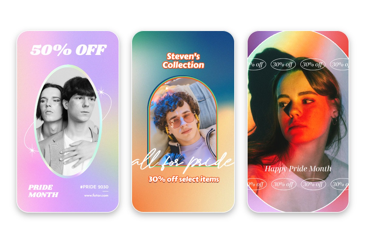 Three aesthetic instagram story templates from fotor