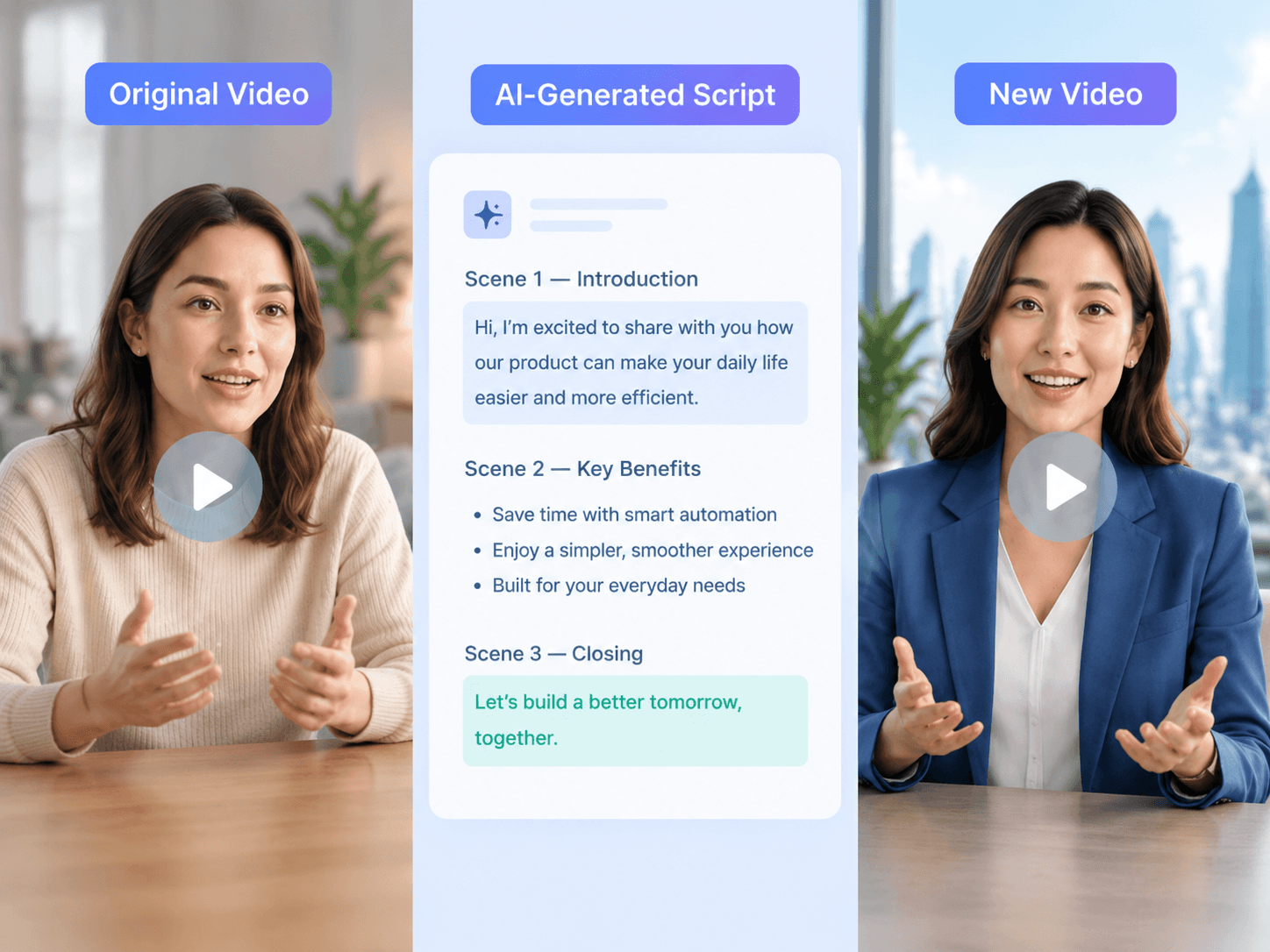 Transcribe an explainer video to text and create a new explainer from the text