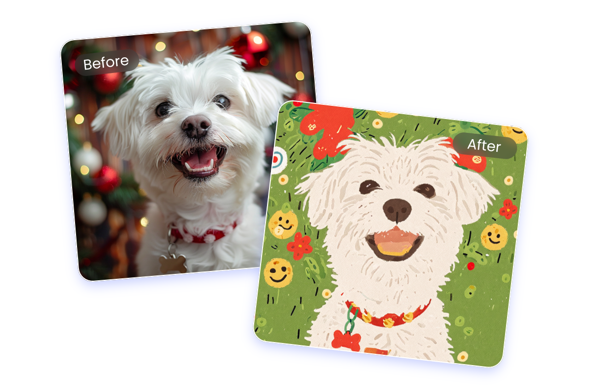 Transform your dog into cute cartoon style with snoopy filter in fotor