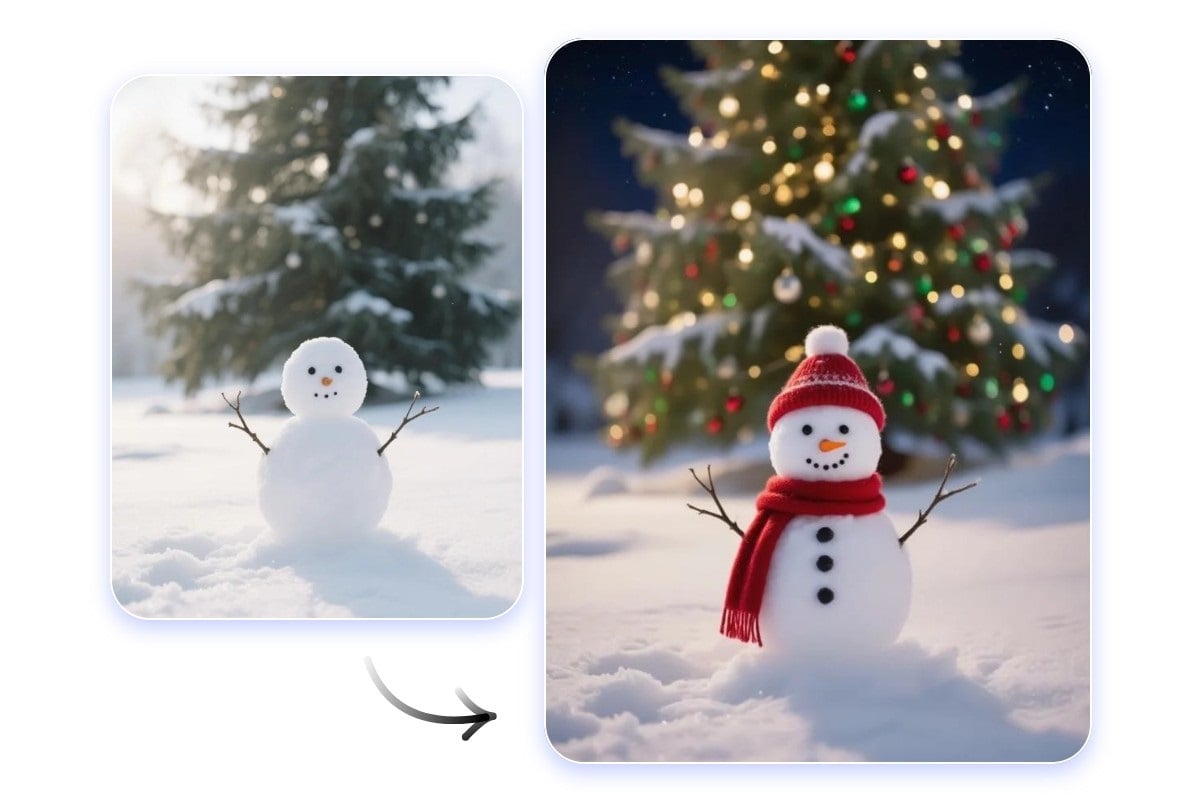 Schönes Weihnachtshintergrundbild aus deinem Foto erstellen