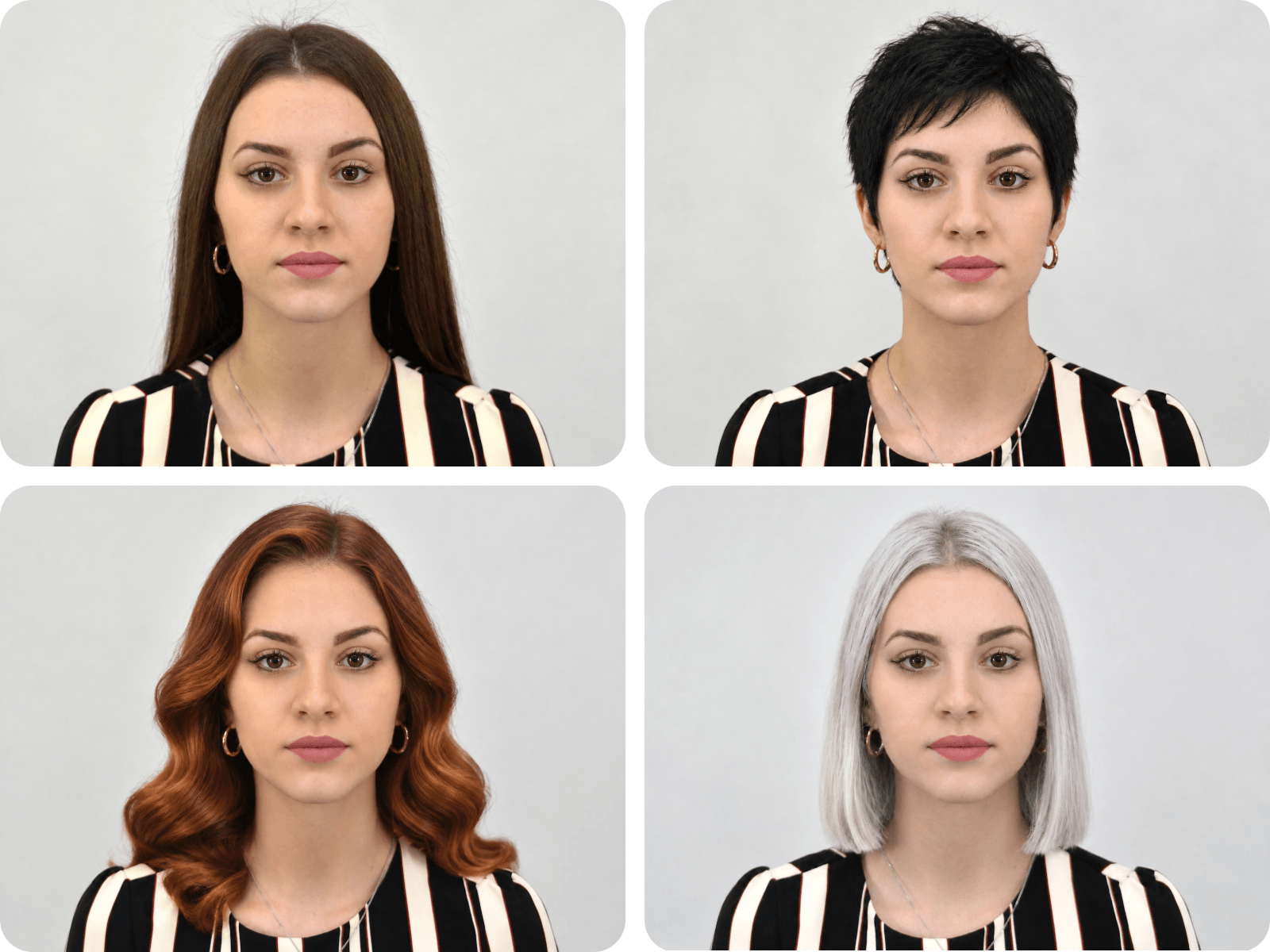 Try multiple haistyles for a female portrait