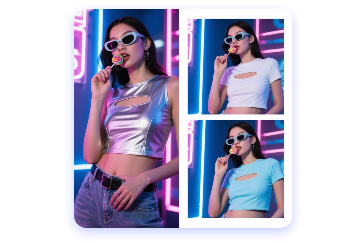 Try on different clothing color visually