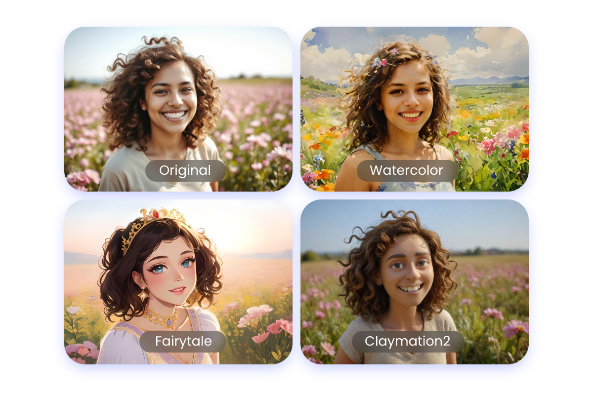 Try other interesting filters to the image of a female in fotor