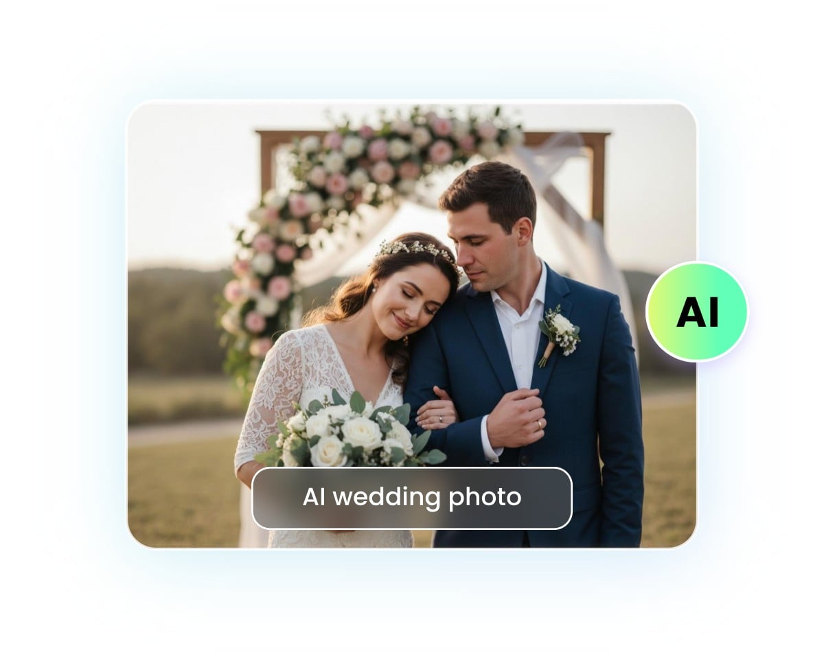 Turn your text into ai wedding photo