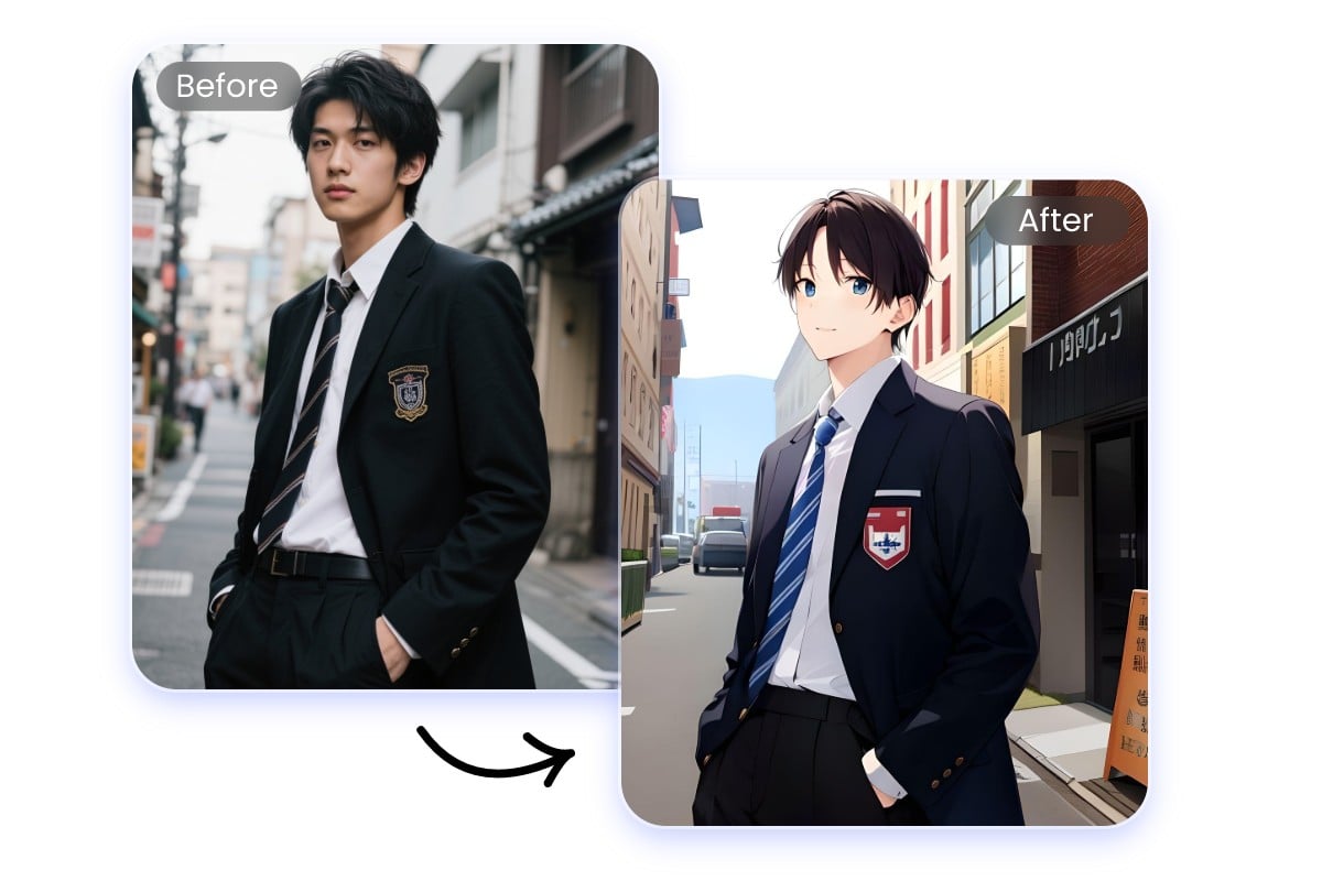 Turn a boy into jjk character style