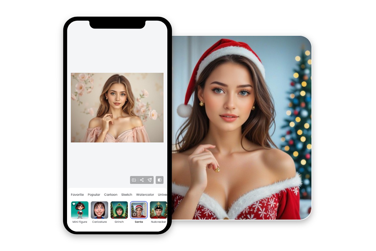 クロスプラットフォーム対応のクリスマスフィルターアプリ