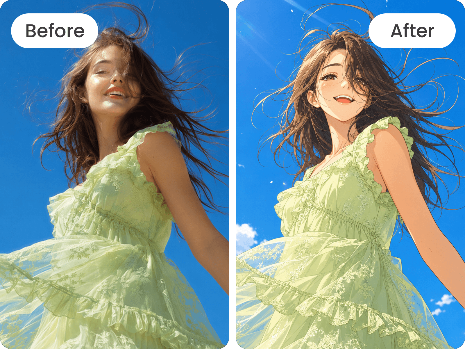 Turn a girl photo into an anime character