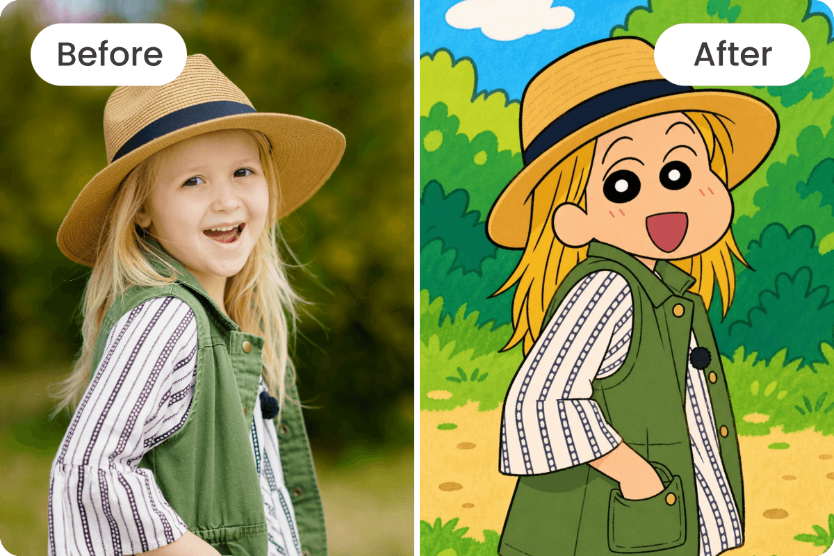 Turn a little girl photo into a creative anime visual