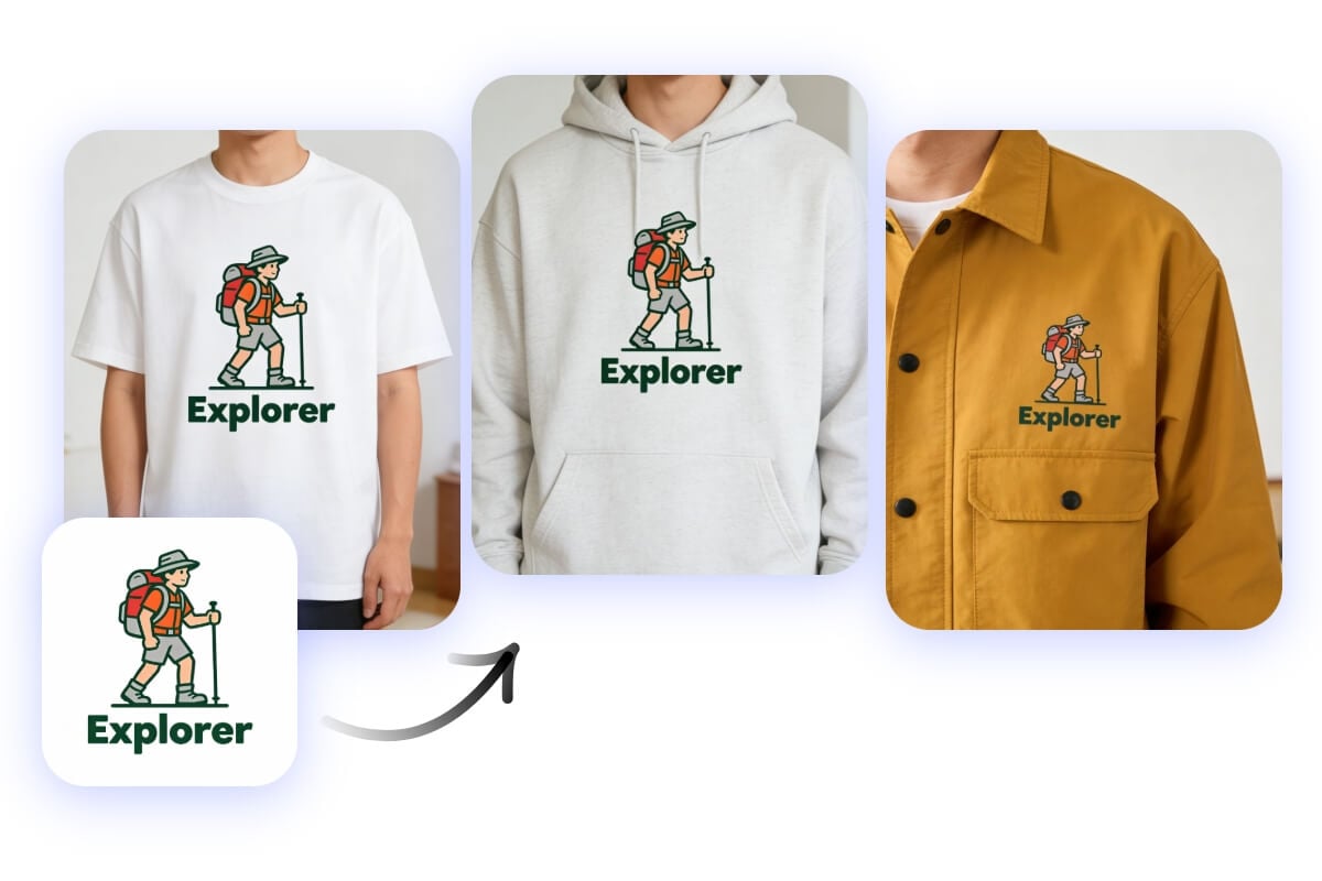 Turn a logo into ai clothing mockups