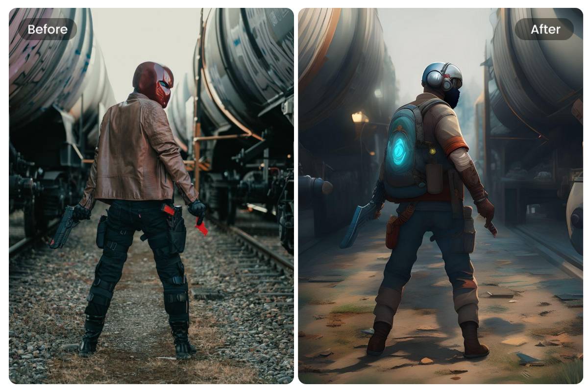 Turn a male image into the game art picture with fotor ai photo to art converter