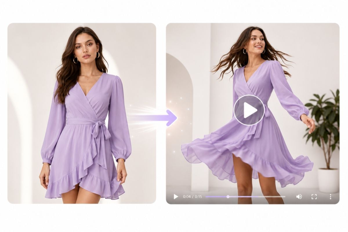 Turn a model photo into a dress product video