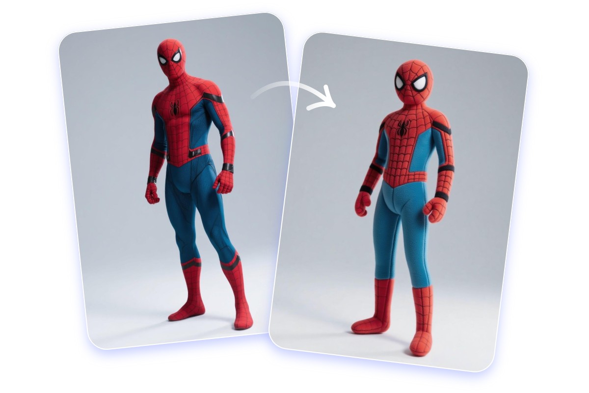 Turn a spiderman image into a doll
