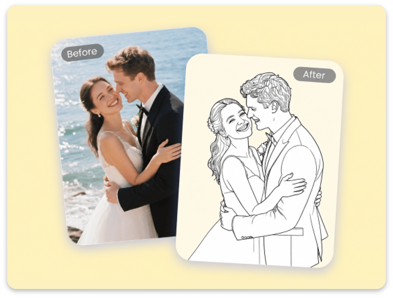 Turn a young couples photo to stencil
