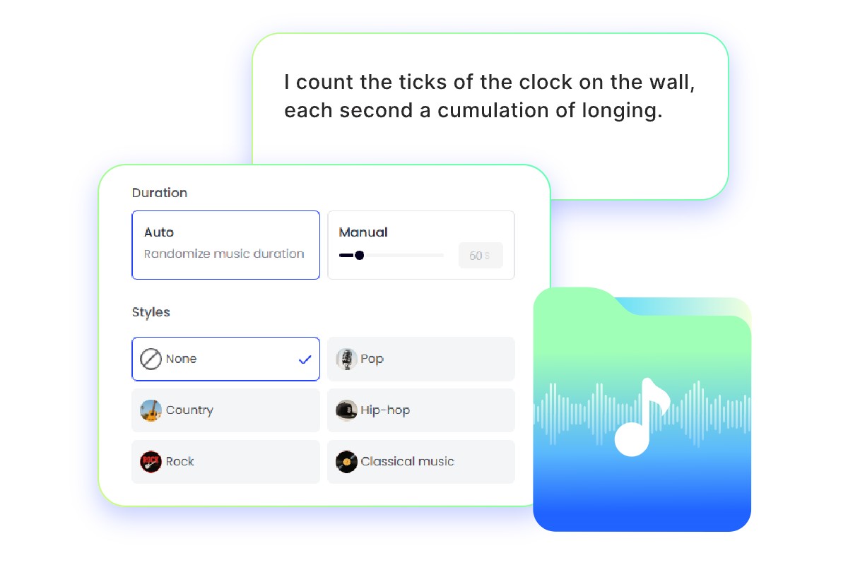 Turn ai lyrics into a complete ai song and customize its length and genre